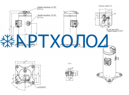 Компрессор спиральный RCZ61T4LB6CA (141R0120) Ридан